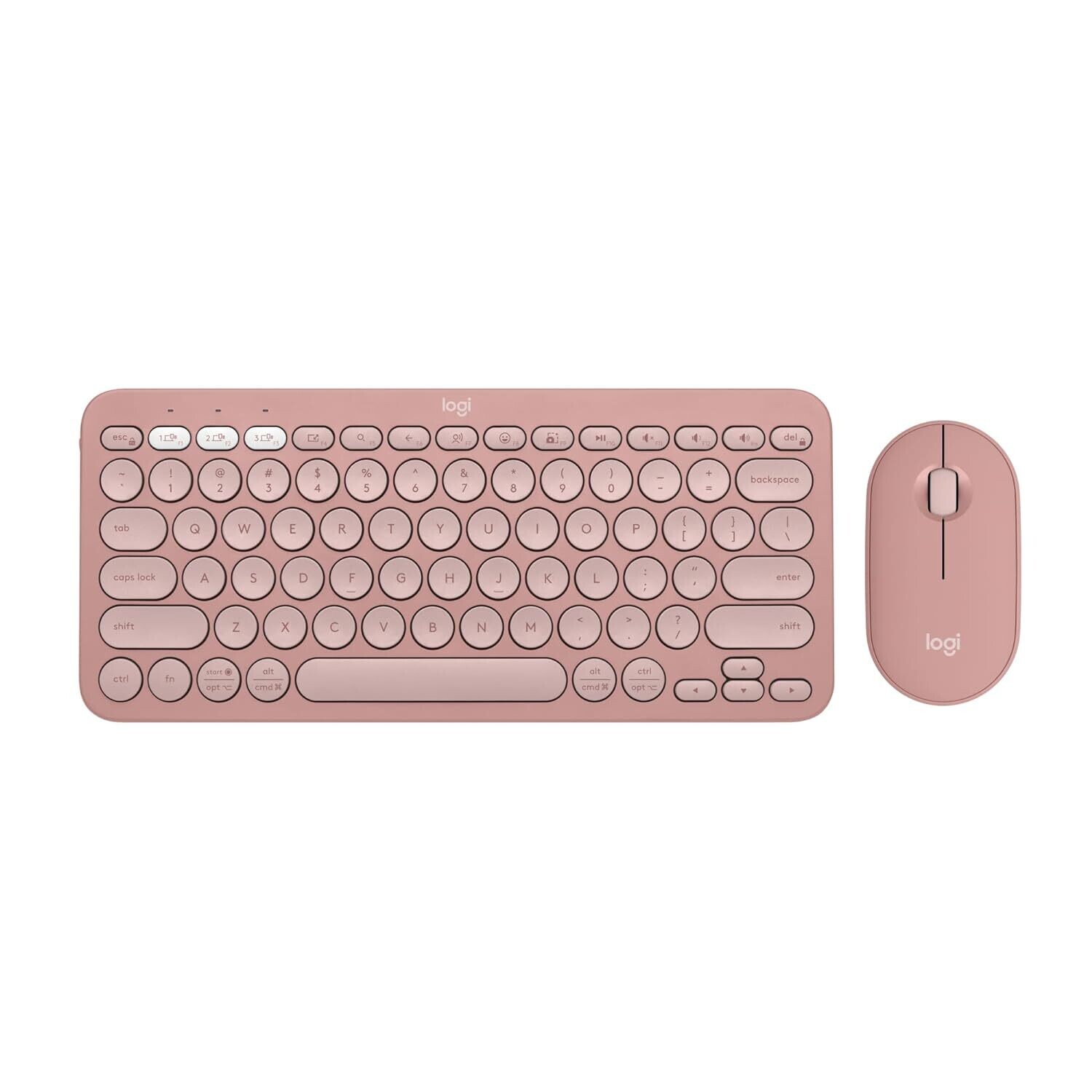 Logitech Pebble 2 Combo Wireless Keyboard Mouse Tonal Rose